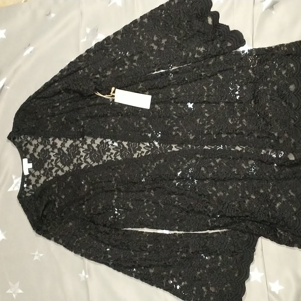 Pepper + Tee lace cardigan - black lace